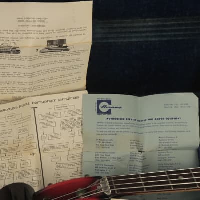 1966 AMPEG AEB-1 Scroll Bass w/original case & paperwork image 21