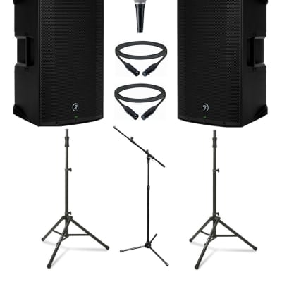 Mackie THUMP 12A DUAL Active 12" Speaker Bundle With Speakers, XLR Cables, Microphone and Stands image 1