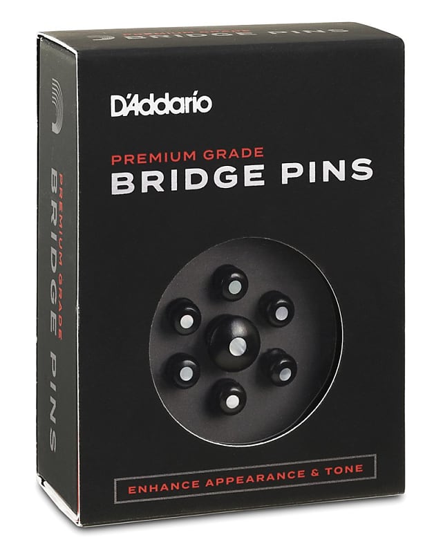D'Addario Ebony/Pearl Wood Bridge Pins PWPS3 image 1