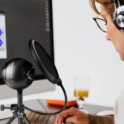 For Creators Mic Pop Filter Compatible With Blue Yeti, Yeti X, Yeti Pro, Yeti Nano, Snowball Ice, Snowball, Microphone Filter Shield, Wind Pop Screen, Antipop Mask With C-Clamp image 6