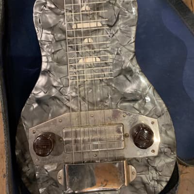 Harmony H-4 Lap Steel Silver Bullet 1950's Silver image 2