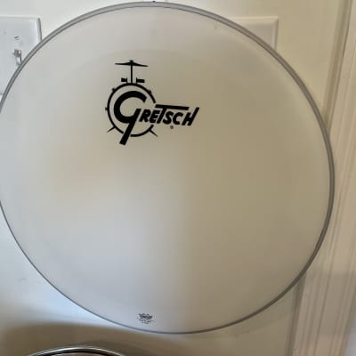 Gretsch 22” bass drum head  White/Blacm image 1