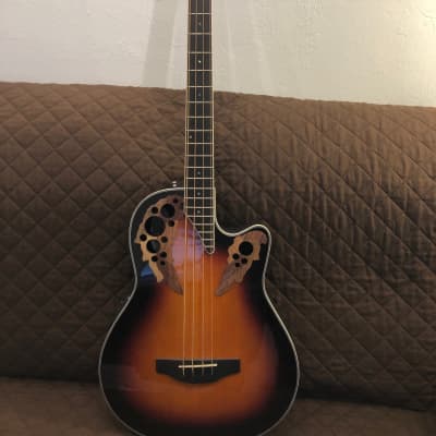 Ovation CEB44-1N Celebrity Elite Exotic Mid Depth Mahogany Neck 4-String Acoustic Bass Guitar for sale