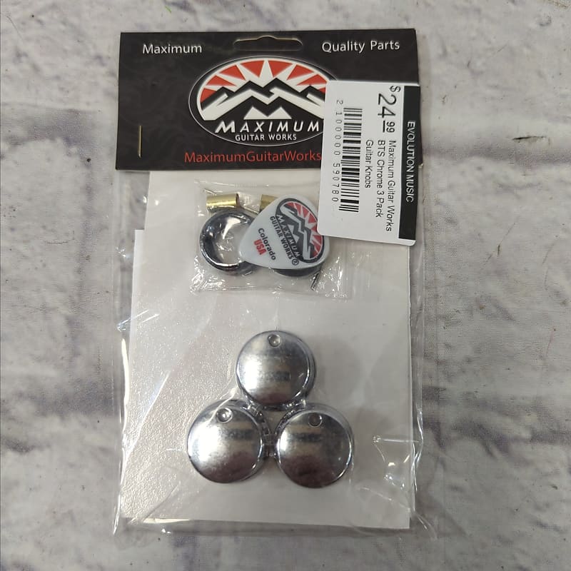 Maximum Guitar Works BTS Chrome 3 Pack Guitar Knobs Reverb