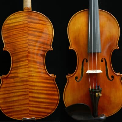 Immagine Rare 4/4 Violin Beautiful Flame Maple Back Outstanding Sound Guarneri Violin - 2