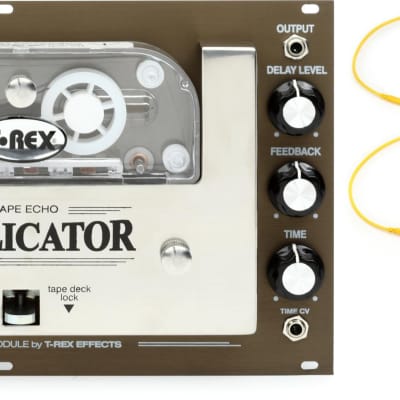 T-Rex Replicator Eurorack Analog Tape Delay Module  Bundle with Hosa CMM-545Y Hopscotch Eurorack Patch Cables - 1.5 foot (Yellow) 5-pack image 1
