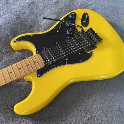 2023 Del Mar Lutherie Surfcaster Strat Floyd Rose Graffiti Yellow - Made in USA image 6
