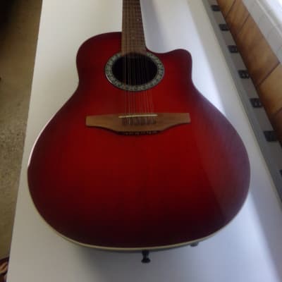 Ovation  6751 Standard Balladeer/12 String Electric Acoustic Guitar Red Burst image 7