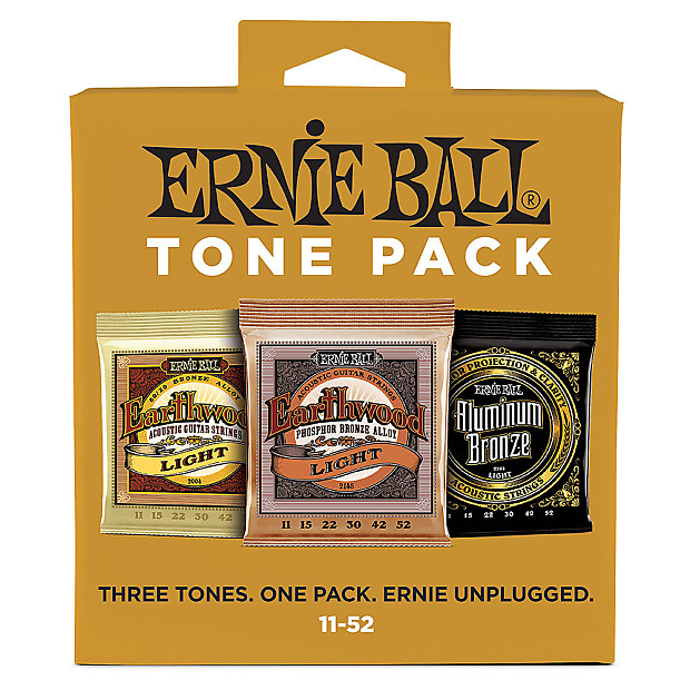 Ernie Ball 3314 Tone Pack Acoustic Guitar Strings Triple Variety Pack - Light (11-52) image 1