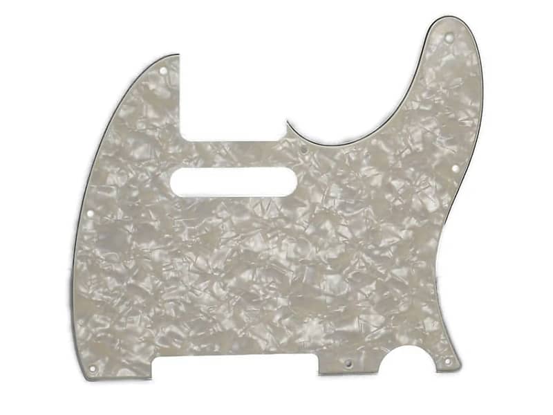 Allparts PG-0562-055 8-Hole Pickguard For Telecaster 3- Ply White Pearloid image 1