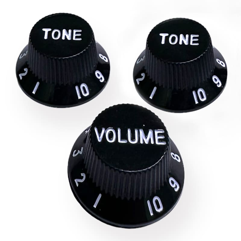 AxLabs LEFTY StratStyle Knob Set (3) 2022 Black Reverb