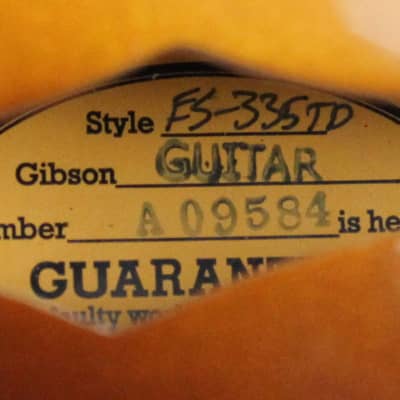 2017 Gibson Memphis '58 Reissue ES-335 - 1958 Sunburst VOS, Dot Neck, No Binding 59 1959 image 19