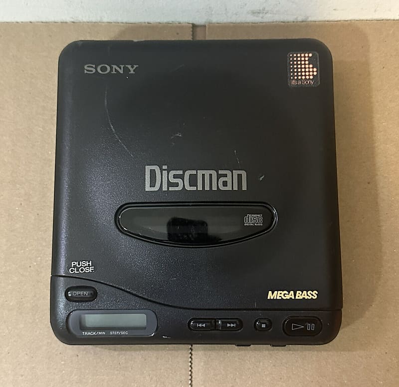 Vintage Sony Discman D-11 Mega Bass Portable CD Player Black