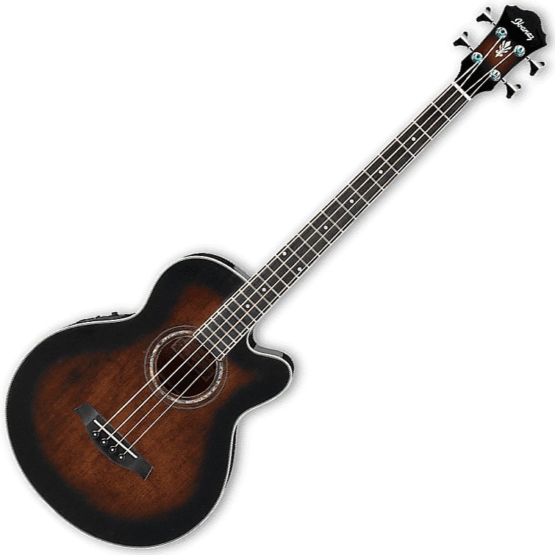 Ibanez AEB10E Acoustic-Electric Bass Guitar in Dark Violin Sunburst High Gloss Finish image 1