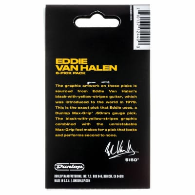 Dunlop EVHP04 Eddie Van Halen VH II Max Grip Nylon Guitar Picks, .60mm, 6-Pack image 6