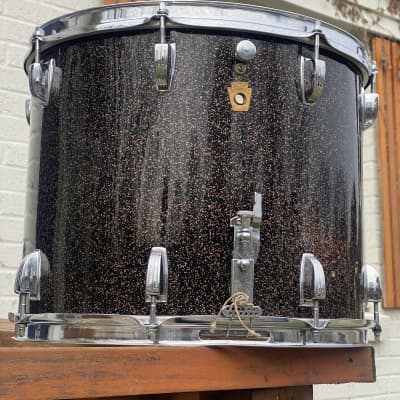 Vintage OCT 26, 1967 Ludwig 15x12 Marching Snare Drum in Black Galaxy Sparkling Pearl - Nice! image 1
