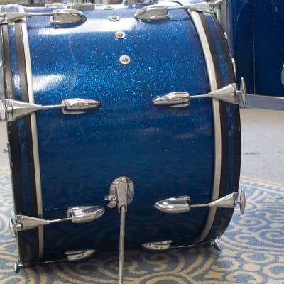 1962 Slingerland Sparkling Blue Pearl 14x20 8x12 and 16x16 Drum Kit image 12
