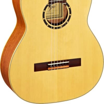 Ortega Guitars R121SN Family Series Slim Neck Nylon 6-String Guitar w/ Free Bag, Spruce Top and Mahogany Body, Satin Finish image 1