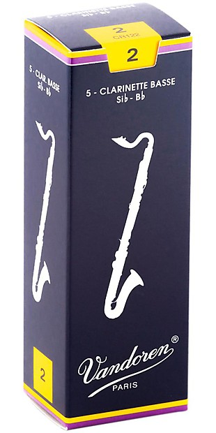Vandoren CR122 Traditional Bass Clarinet Reeds - Strength 2 (Box of 5) image 1