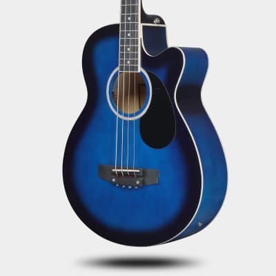 Glarry GMB101 4 string Electric Acoustic Bass Guitar w/ 4-Band Equalizer EQ-7545R 2020s - Blue image 13