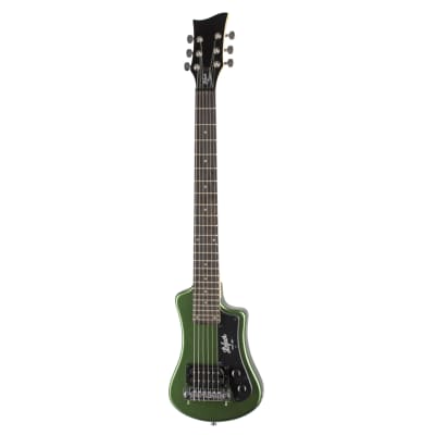 Hofner Shorty Electric Travel Guitar w/ Gig Bag - Cadillac Green image 2