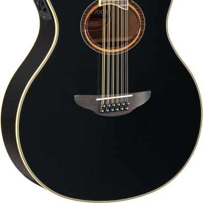 Yamaha APX700II-12 BL 12 String Black Thinline Acoustic-Electric w/ Cutaway  - 86792952178