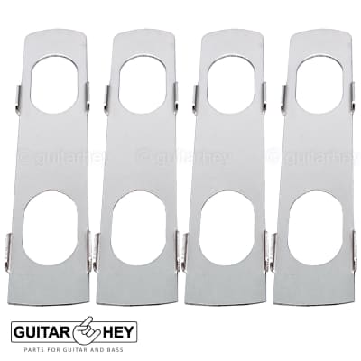 NEW Hipshot 8-String Grip-Lock LOCKING TUNERS Moon PEARL Buttons 4x4 Set CHROME image 3