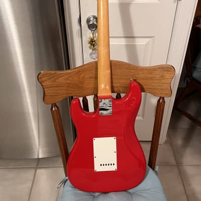 Eleca Strat Guitar Red with Tremolo Bar image 8