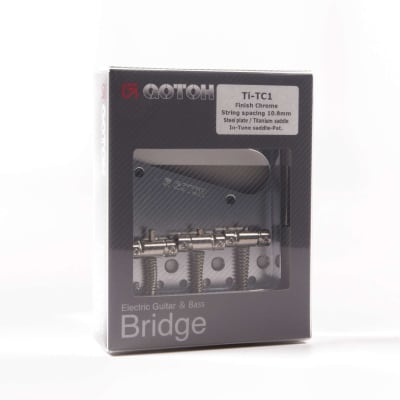 Genuine Gotoh MIJ TC1 4-hole Tele Bridge with Titanium In-Tune vintage saddles, Chrome image 2