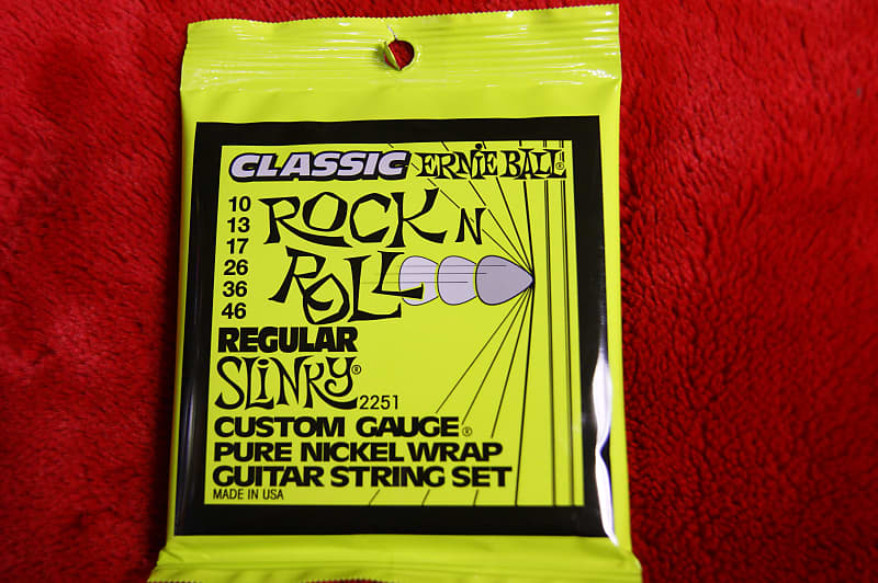 Ernie Ball 2251 classic rock'n'roll regular slinky pure nickel wrap electric guitar strings 10-46 (2 PACKS) image 1