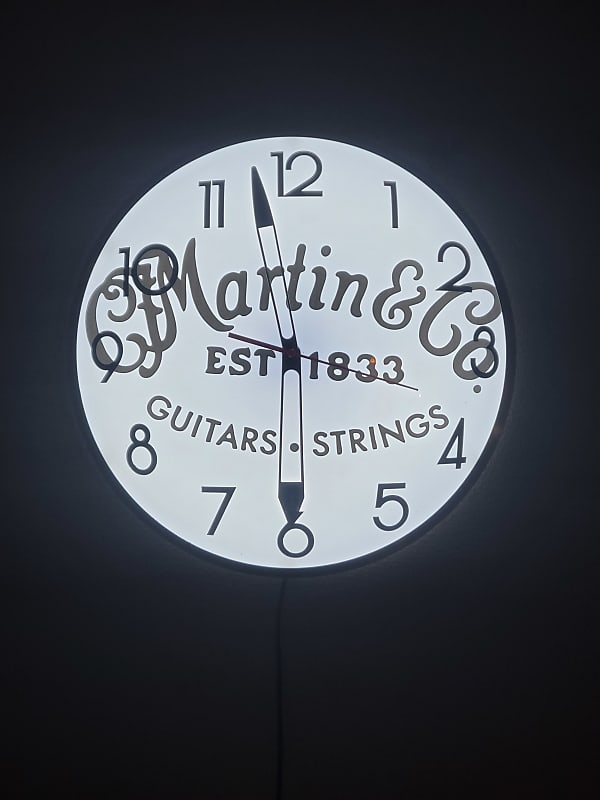 Martin Guitar Dealer Style Light Up Clock Killer Cool Reverb