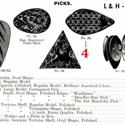 Lyon & Healy,  Odell,  Valentine Abt,  Impressed Logo's 1895-1925 Tortoise Celluloid image 10