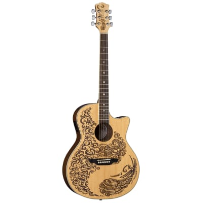 Luna Henna Paradise A/E Spruce Top Grand Concert Cutaway Guitar image 6