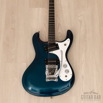1965 Mosrite Ventures Model Vintage Electric Guitar, Ink Blue w/ Case & Strap image 2