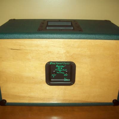 EarCandy Bailey 2x8 guitar amp speaker cab Forest Green W/ Trans Cherry Front & Back 50 watts 8 Ohm imagen 3