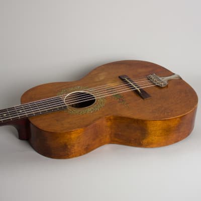 Stella 12 String Flat Top Acoustic Guitar, made by Oscar Schmidt,  c. 1930, black tolex hard shell case. image 7