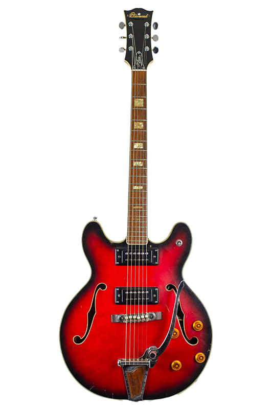 1960s Aria Diamond Model 1242 Guitar MIJ Semi-Hollowbody Red Burst Sold As  Is