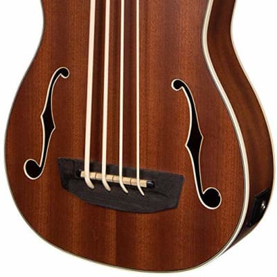 Kala UBASS-JYMN-FS Journeyman Acoustic Electric U-Bass Ukulele With F-Holes and Gig Bag image 3