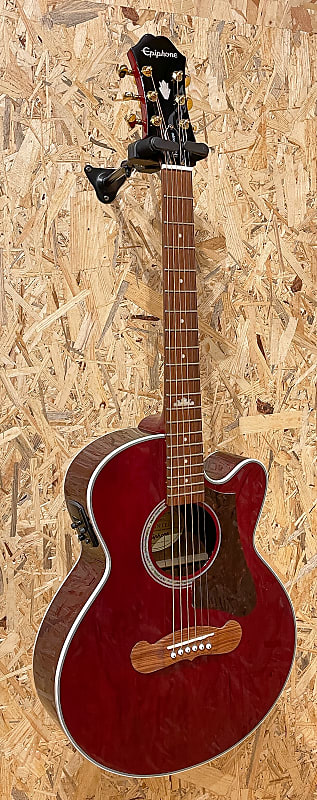 Pre Owned Epiphone 2018 EJ200 Coupe Electro Acoustic - Wine Red Inc Bag