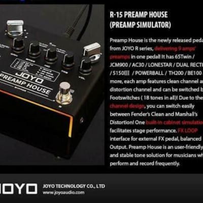 JOYO R series R-15 Preamp House 9 Guitar Amp Sims Dual Channel New Release image 6