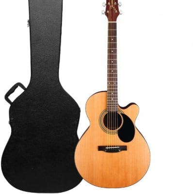 Jasmine S34C Orchestra & Auditorium Venetian Cutaway Spruce Top 6-String Acoustic Guitar w/Hard Case for sale