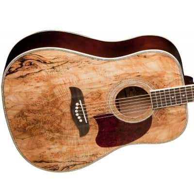 Oscar Schmidt OG2SM Spalted Maple Acoustic Guitar with Strap and Picks image 6