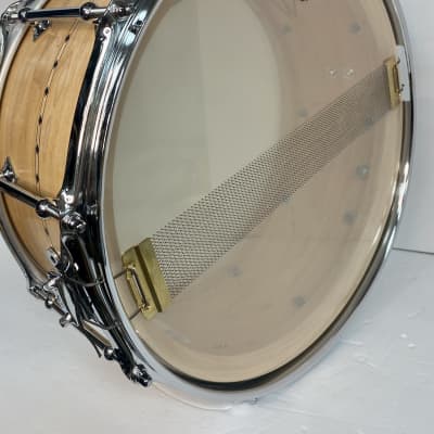 Craviotto Maple Snare Drum - 6.5" x 14" - in Natural Satin with Maple Inlay image 14