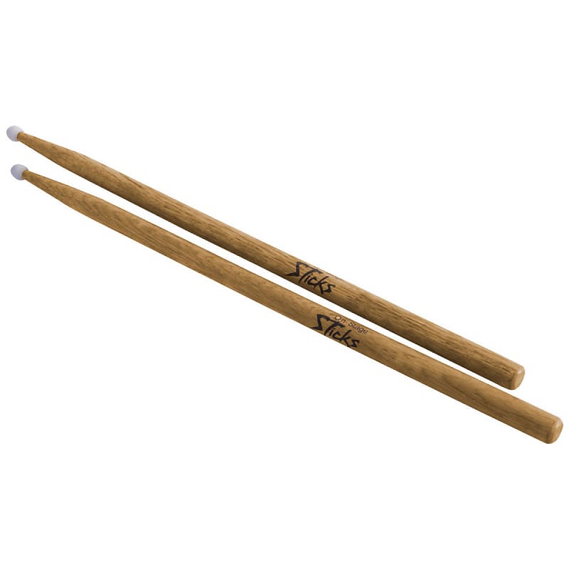 On-Stage Sticks Hickory Drum Sticks (7A, Nylon Tip, 12pr)