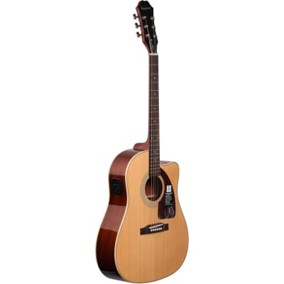 Epiphone J-15 EC Deluxe Acoustic-Electric Guitar (with Case), Natural image 4