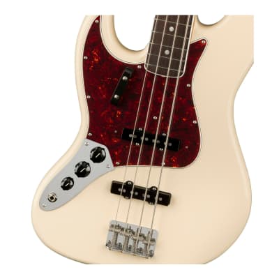 Fender American Vintage II 1966 4-String Jazz Bass Guitar with Bound Round-Laminated Rosewood Fingerboard (Left-Handed, Olympic White) image 3