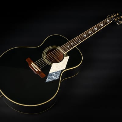 2000 Epiphone MIK SQ-180 Neil Diamond Signature Limited Edition - Metallic Black | Korea Custom Acoustic Guitar | Case image 5