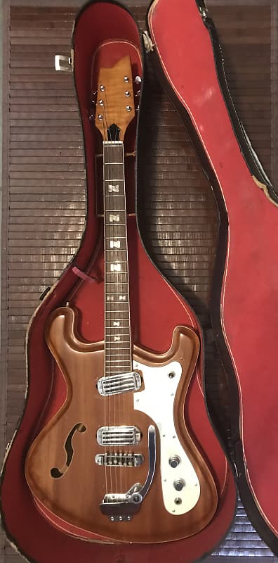 Noble EG 686-2HT 1968 Mosrite Combo Style Electric Guitar Natural Wood image 1