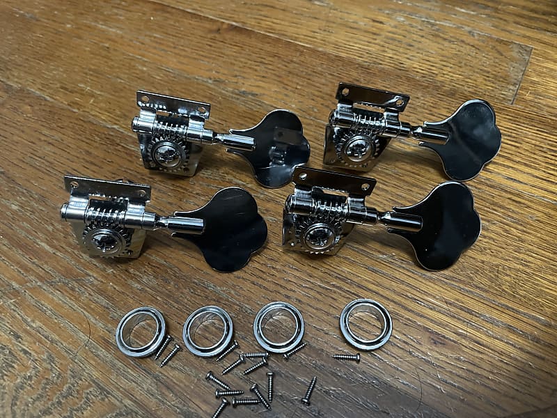 Fender / Squier 4 string Bass Chrome inline tuners Reverb