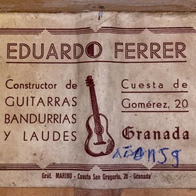 Eduardo Ferrer 1959 - in Manuel de la Chica's style - huge old world flamenco sound - video! image 12